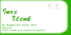 imre klenk business card